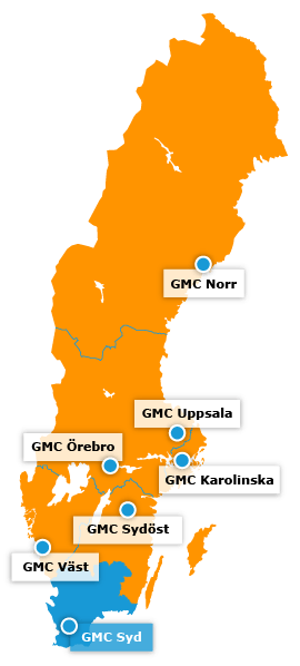 Karta över regionala GMC - GMC Syd